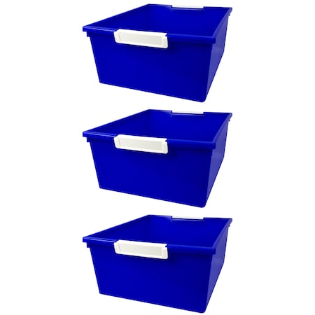 Romanoff Storage Bin, Plastic, Blue, 3 PK 53604
